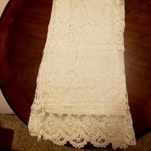 Maxi Lace Beachy Boho Skirt, XS, cream